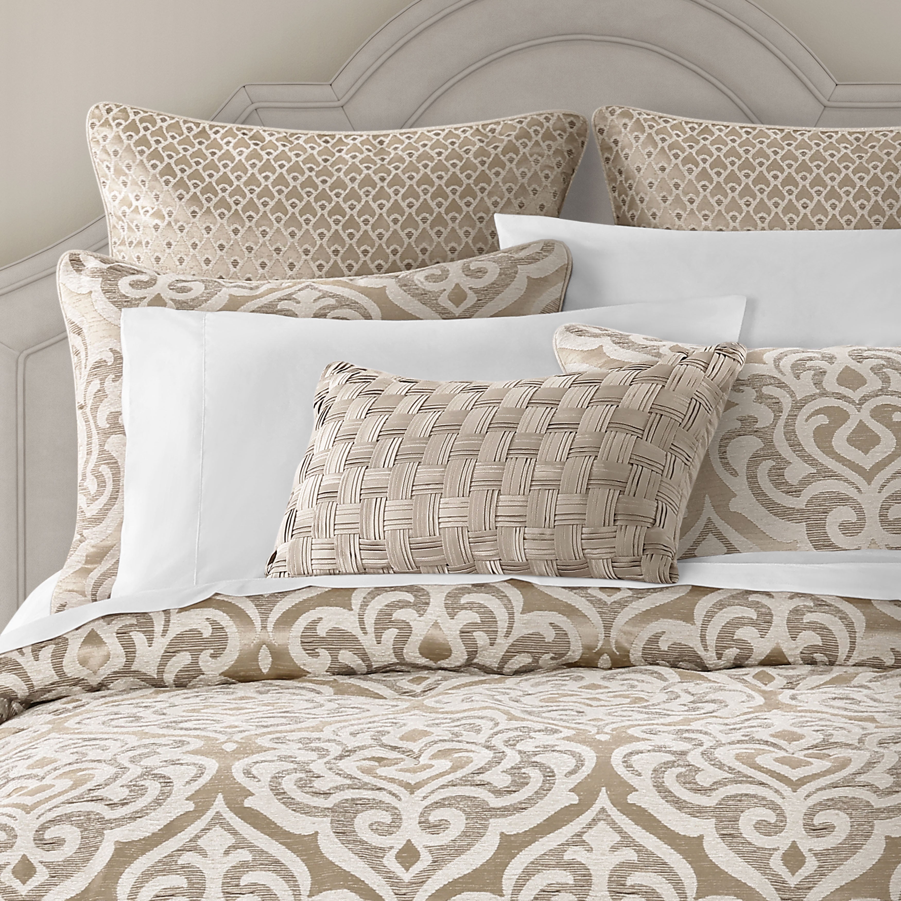 Almond Boudoir Embellished Decorative Throw Pillow