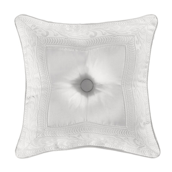 J. Queen New York Becco Tufted Round Decorative Pillow, White