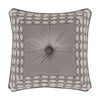 Belvedere Silver 18Inch Square Embellished Decorative Throw Pillow