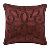 Chianti Red 18Inch Square Embellished Decorative Throw Pillow