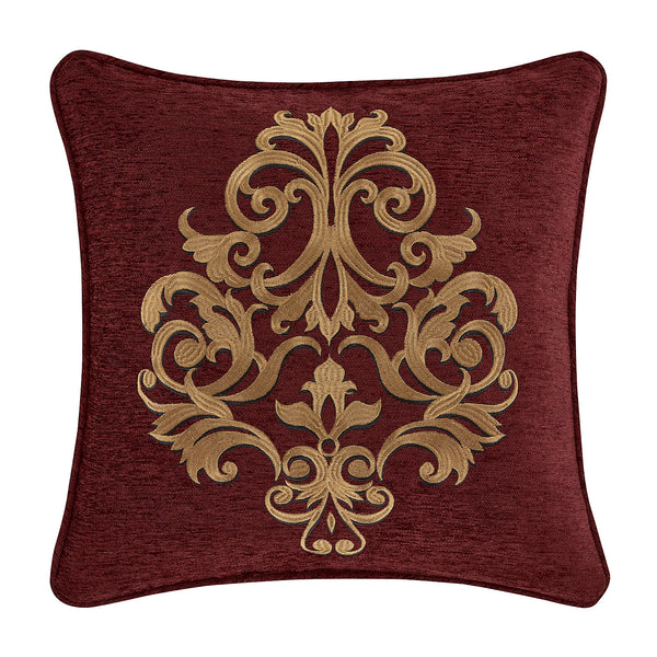 J. Queen New York Garnet Embellished Decorative Throw Pillow