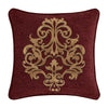 Garnet 18" Square Embellished Decorative Throw Pillow