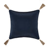 Giardino Royal Blue 18Inch Square Embellished Decorative Throw Pillow