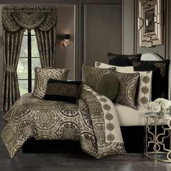 J. Queen NEW Queen Brown Floral Camellia Rust 2024 4-Piece Comforter Set