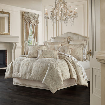 Parure De Lit King Hudson Park 700 Fils - Rayure Champagne 3 Pièces